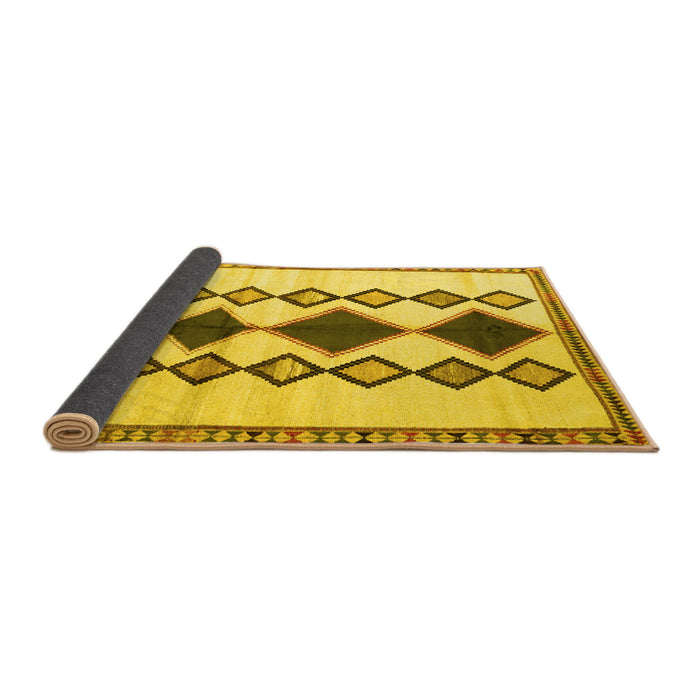 Sideview of Southwestern Yellow Country Rug, tr2536yw