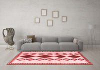 Machine Washable Southwestern Red Country Rug, wshtr2536red