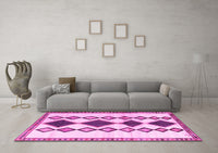 Machine Washable Southwestern Pink Country Rug, wshtr2536pnk