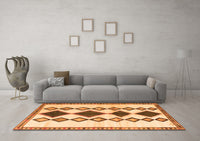 Machine Washable Southwestern Orange Country Rug, wshtr2536org