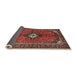 Sideview of Traditional Orange Salmon Pink Persian Rug, tr2537