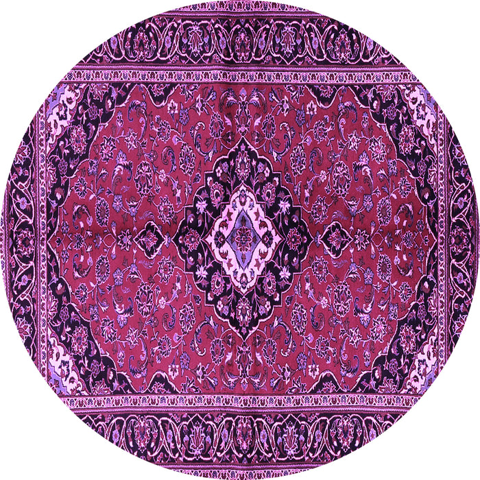 Round Persian Purple Traditional Rug, tr2537pur