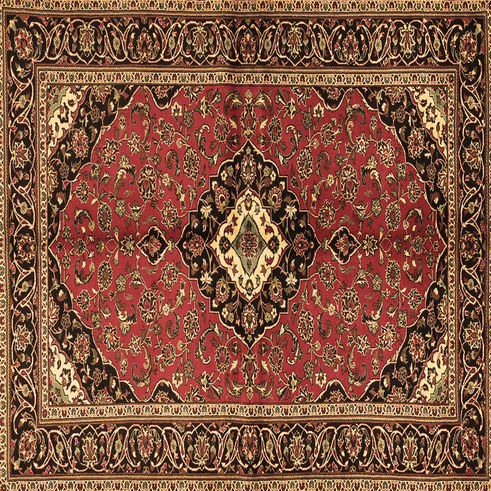 Square Machine Washable Persian Brown Traditional Rug, wshtr2537brn