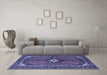 Machine Washable Persian Blue Traditional Rug in a Living Room, wshtr2537blu