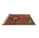 Sideview of Machine Washable Persian Brown Traditional Rug, wshtr2537brn