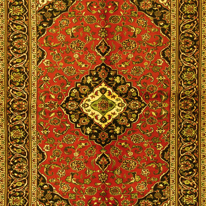 Machine Washable Persian Yellow Traditional Rug, wshtr2537yw