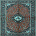 Square Persian Light Blue Traditional Rug, tr2537lblu