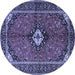 Round Persian Blue Traditional Rug, tr2537blu