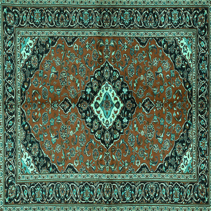 Square Persian Turquoise Traditional Rug, tr2537turq