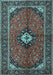 Machine Washable Persian Light Blue Traditional Rug, wshtr2537lblu