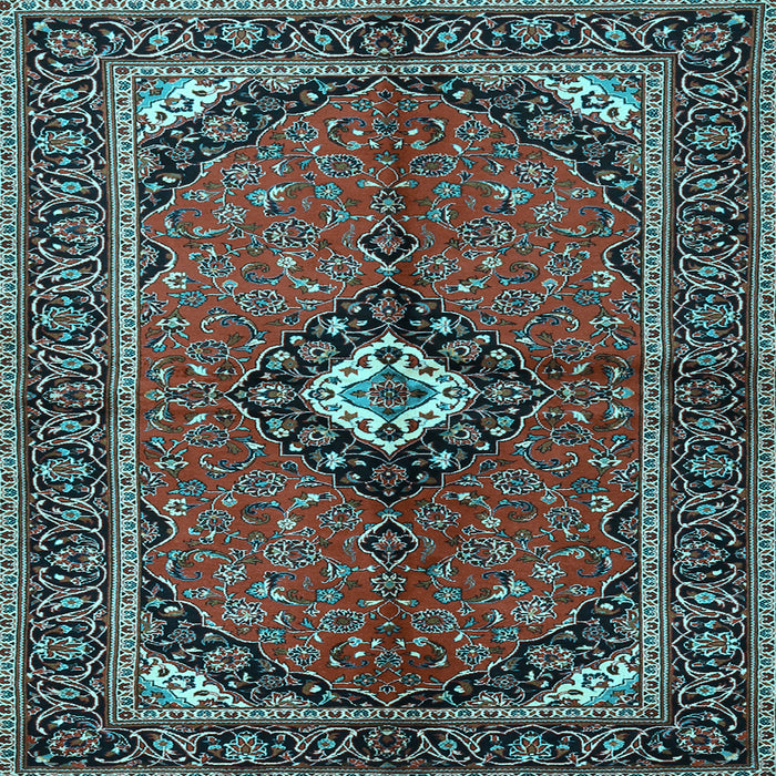 Square Machine Washable Persian Light Blue Traditional Rug, wshtr2537lblu