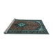 Sideview of Machine Washable Persian Light Blue Traditional Rug, wshtr2537lblu