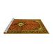 Sideview of Machine Washable Persian Yellow Traditional Rug, wshtr2537yw