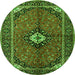 Square Persian Green Traditional Rug, tr2537grn