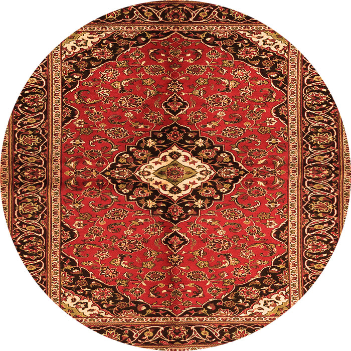 Machine Washable Persian Orange Traditional Area Rugs, wshtr2537org