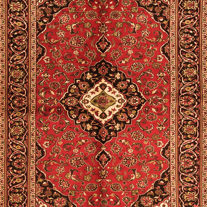 Serging Thickness of Machine Washable Persian Orange Traditional Area Rugs, wshtr2537org
