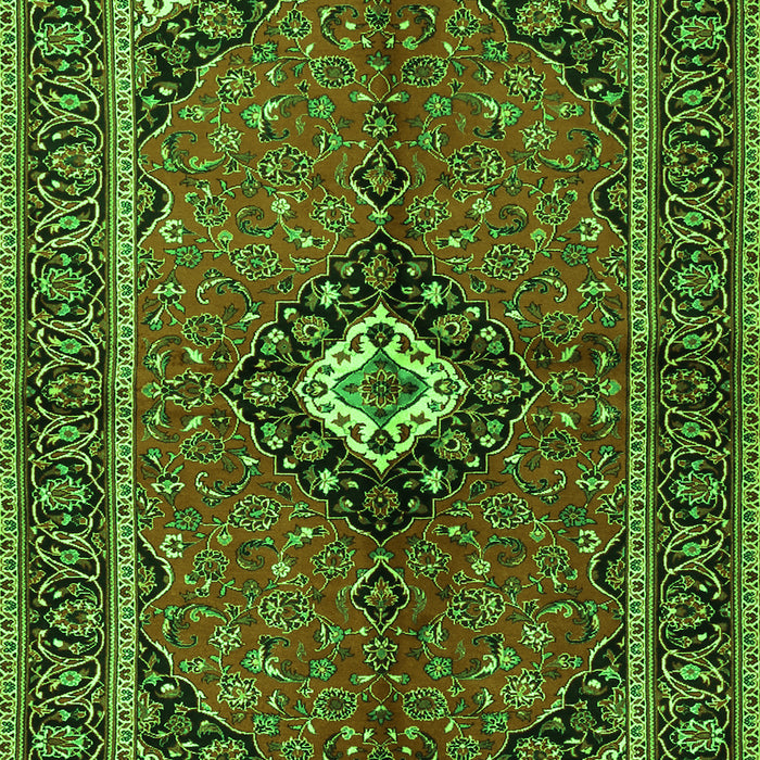 Serging Thickness of Machine Washable Persian Green Traditional Area Rugs, wshtr2537grn