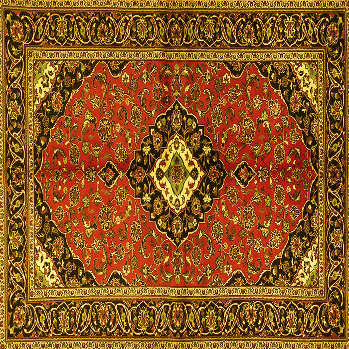 Square Persian Yellow Traditional Rug, tr2537yw