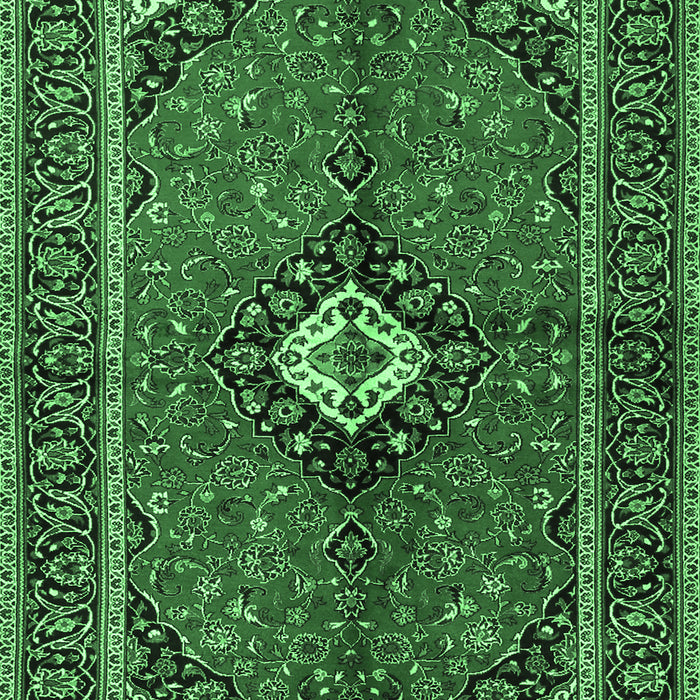 Machine Washable Persian Emerald Green Traditional Area Rugs, wshtr2537emgrn