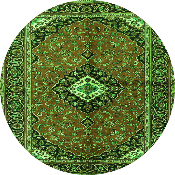 Machine Washable Persian Green Traditional Area Rugs, wshtr2537grn