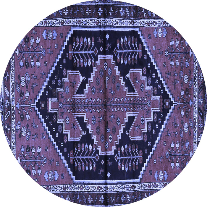 Round Persian Blue Traditional Rug, tr2538blu