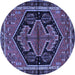 Round Persian Blue Traditional Rug, tr2538blu