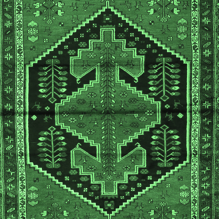 Machine Washable Persian Emerald Green Traditional Area Rugs, wshtr2538emgrn