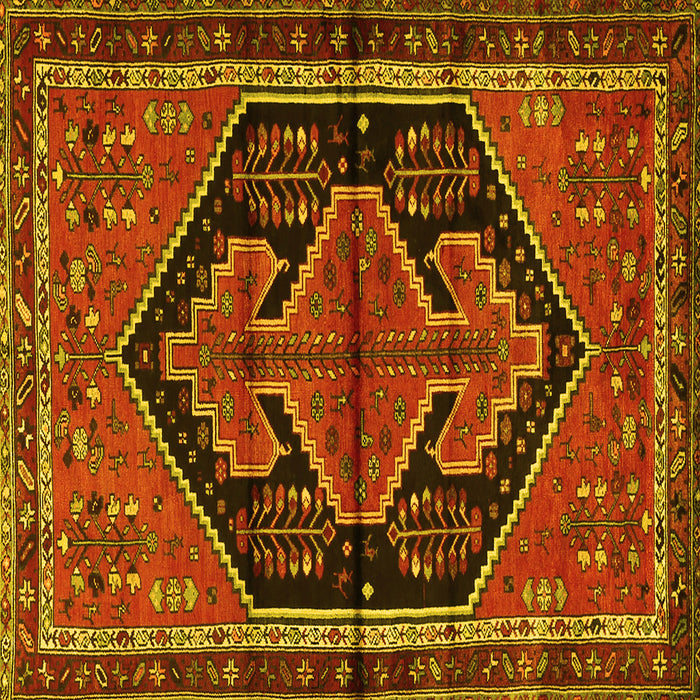 Square Persian Yellow Traditional Rug, tr2538yw