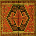 Square Persian Yellow Traditional Rug, tr2538yw