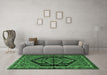 Machine Washable Persian Emerald Green Traditional Area Rugs in a Living Room,, wshtr2538emgrn