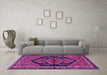 Machine Washable Persian Purple Traditional Area Rugs in a Living Room, wshtr2538pur