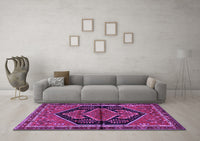 Machine Washable Persian Purple Traditional Rug, wshtr2538pur