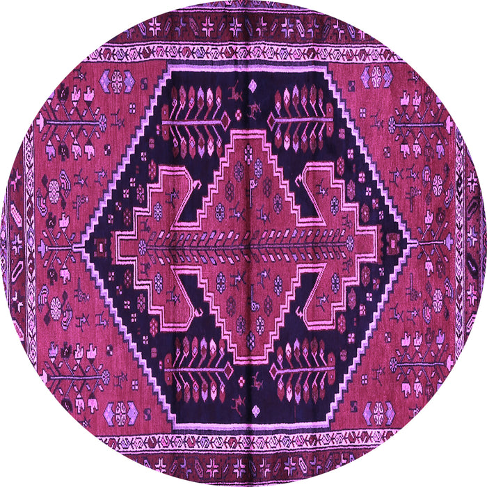 Round Persian Purple Traditional Rug, tr2538pur