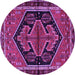 Round Persian Purple Traditional Rug, tr2538pur