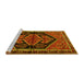 Sideview of Machine Washable Persian Yellow Traditional Rug, wshtr2538yw