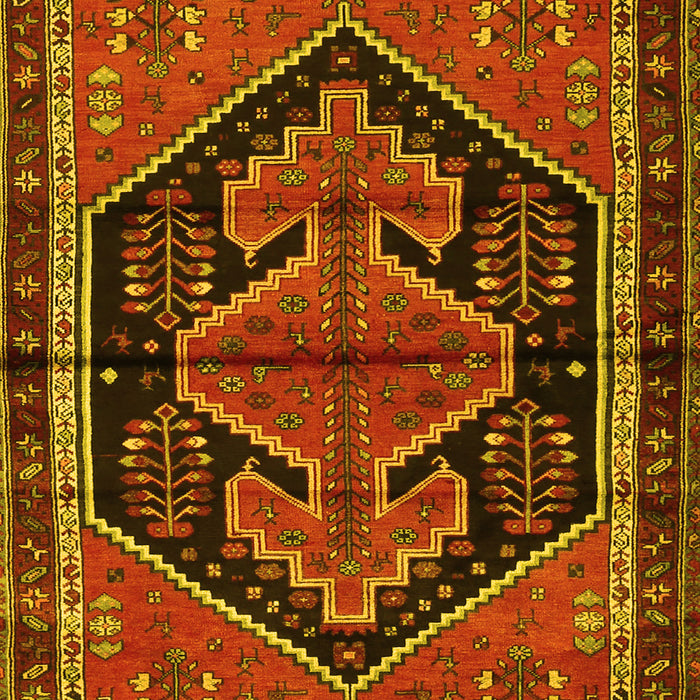 Machine Washable Persian Yellow Traditional Rug, wshtr2538yw