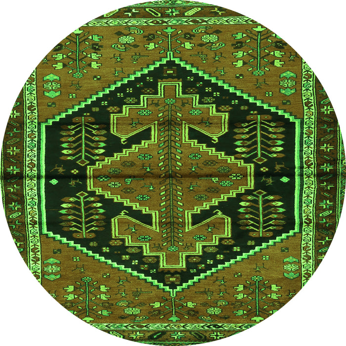 Square Persian Green Traditional Rug, tr2538grn