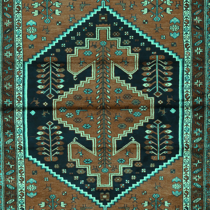 Machine Washable Persian Turquoise Traditional Area Rugs, wshtr2538turq