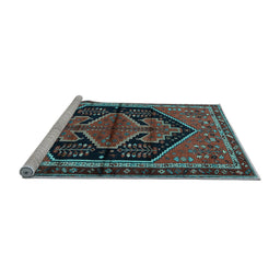 Sideview of Machine Washable Persian Light Blue Traditional Rug, wshtr2538lblu