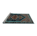 Sideview of Machine Washable Persian Light Blue Traditional Rug, wshtr2538lblu