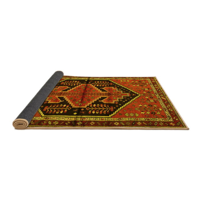 Sideview of Persian Yellow Traditional Rug, tr2538yw