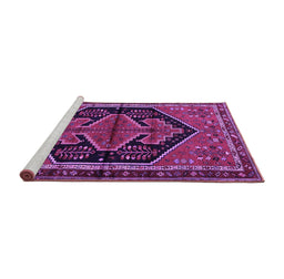 Sideview of Machine Washable Persian Purple Traditional Area Rugs, wshtr2538pur