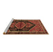 Sideview of Machine Washable Persian Brown Traditional Rug, wshtr2538brn