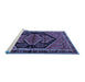 Sideview of Machine Washable Persian Blue Traditional Rug, wshtr2538blu