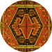 Round Persian Yellow Traditional Rug, tr2538yw