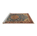 Sideview of Machine Washable Traditional Brown Red Rug, wshtr2539