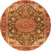 Square Persian Orange Traditional Rug, tr2539org
