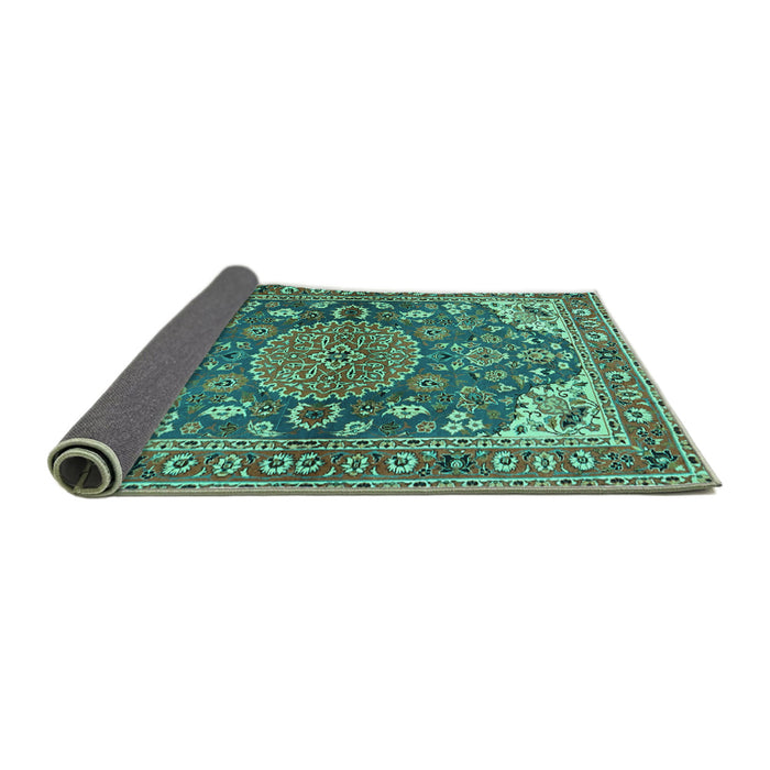 Sideview of Persian Turquoise Traditional Rug, tr2539turq