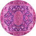 Round Persian Pink Traditional Rug, tr2539pnk