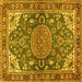 Square Persian Yellow Traditional Rug, tr2539yw